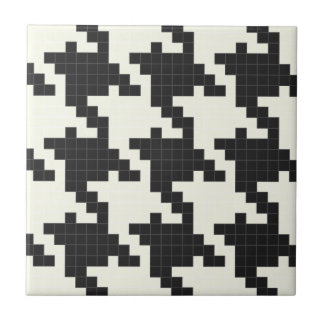Hounds Tooth Pixel-Textured Tile
