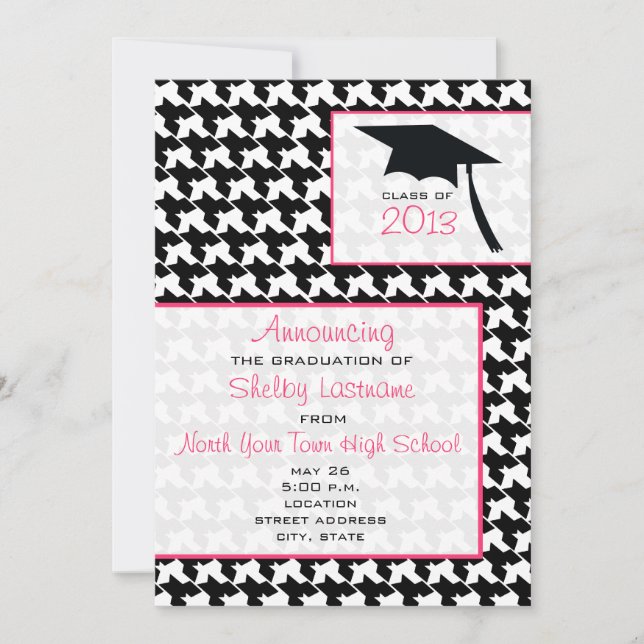 Houndstooth 2013 Graduation Announcement (Front)