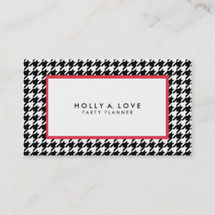 Houndstooth #2   Black & White   Customisable Business Card