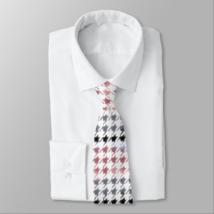 Houndstooth Abstract Watercolour Tie