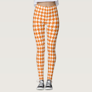 Houndstooth Amberglow Orange Leggings