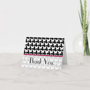 Houndstooth and Pink Thank You Card