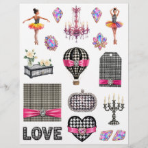 Houndstooth Art Scrapbook Paper Cutouts