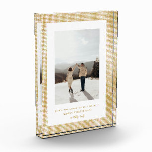 Houndstooth Aztec Gold frame photo Block