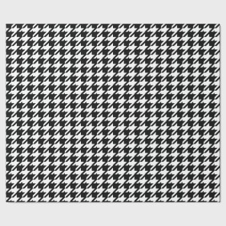 Houndstooth Black-and-White Abstract Check Pattern Wrapping Paper
