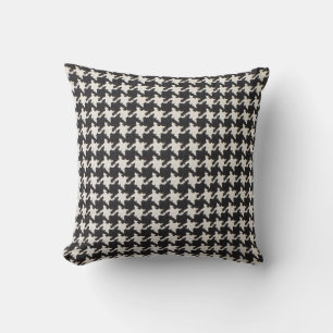 Houndstooth Black White Pattern Cushion