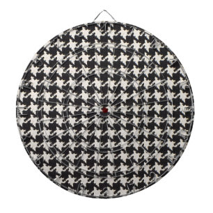 Houndstooth Black & White Pattern Dartboard