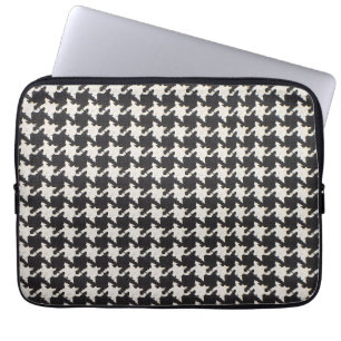 Houndstooth Black White Pattern Laptop Sleeve