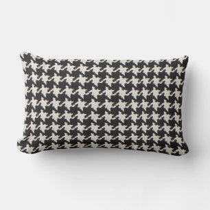 Houndstooth Black White Pattern Lumbar Cushion