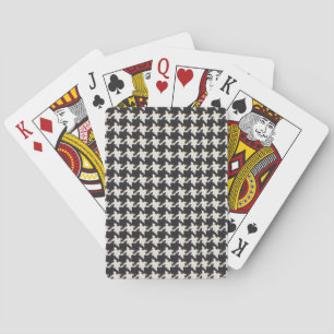 Houndstooth Black White Pattern Playing Cards