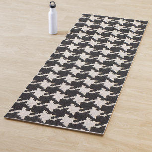 Houndstooth Black White Pattern Yoga Mat
