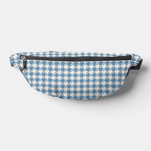 Houndstooth Blue+Cream Pattern Bum Bags