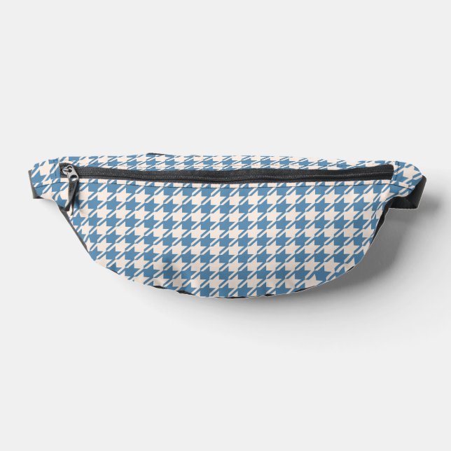 Houndstooth Blue+Cream Pattern Bum Bags (Lay Down)