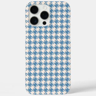 Houndstooth Blue+Cream Rpt Pattern iPhone 16 Pro Max Case