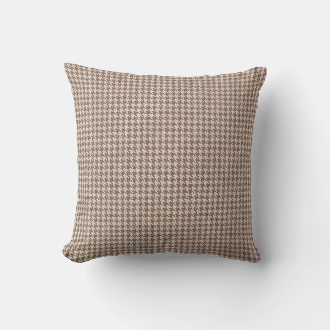 Houndstooth Brown Pattern Cushion (Front)