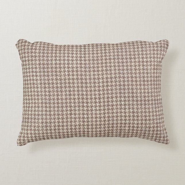 Houndstooth Brown Pattern Decorative Cushion (Front)
