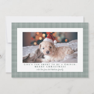 Houndstooth Brunswick Green frame photo  Holiday Card
