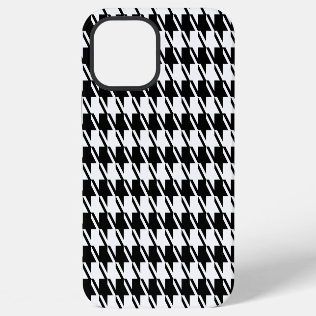 Houndstooth BW Rpt Pattern iPhone Case (Back)