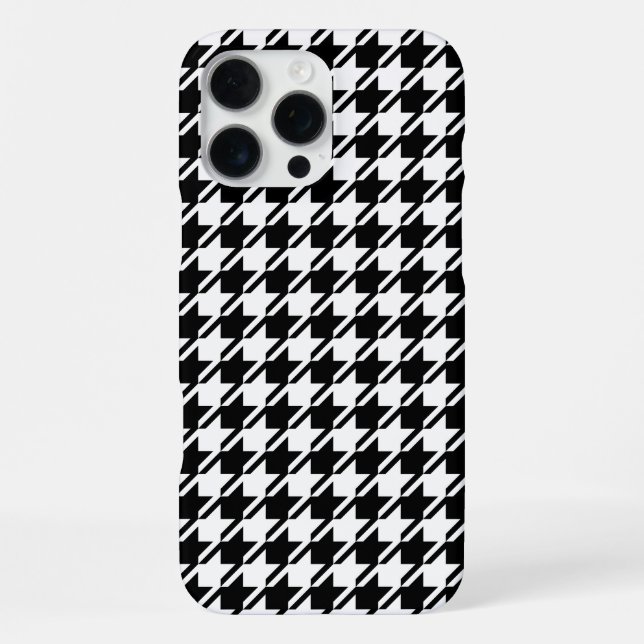 Houndstooth BW Rpt Pattern iPhone Case (Back)