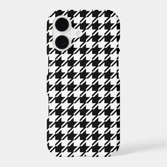 Houndstooth BW Rpt Pattern iPhone Case (Back)