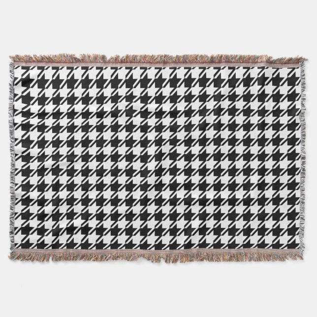 Houndstooth BW Rpt Pattern Throw Blanket (Front)
