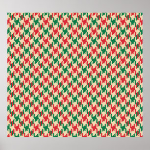 Houndstooth check pattern, dog tooth design. poster