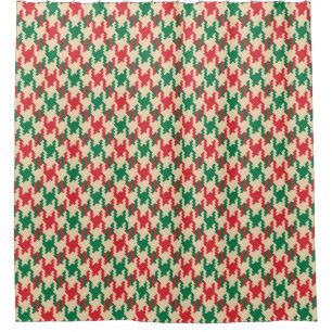 Houndstooth check pattern, dog tooth design. shower curtain