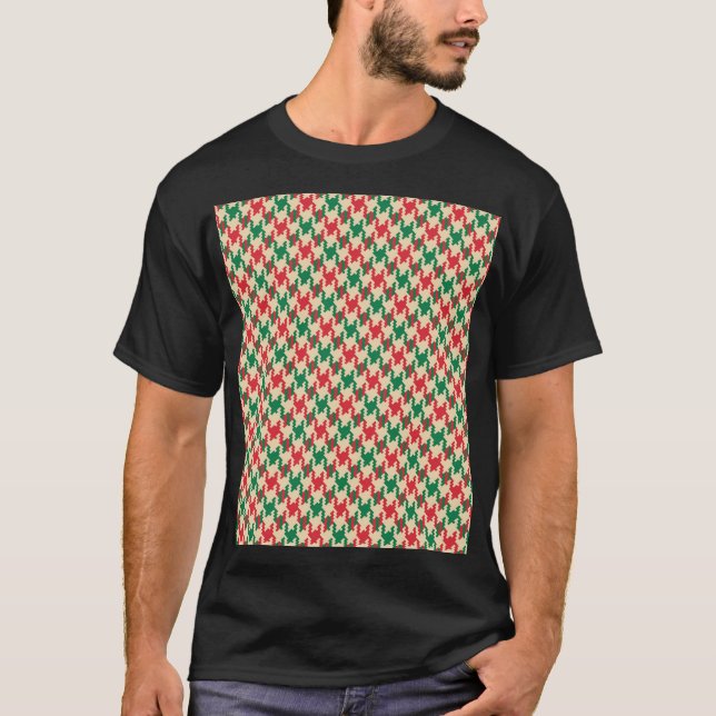 Houndstooth check pattern, dog tooth design. T-Shirt (Front)