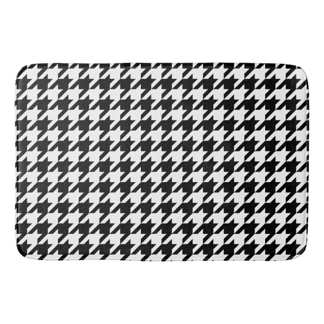 Houndstooth classic weaving pattern bath mat (Front)