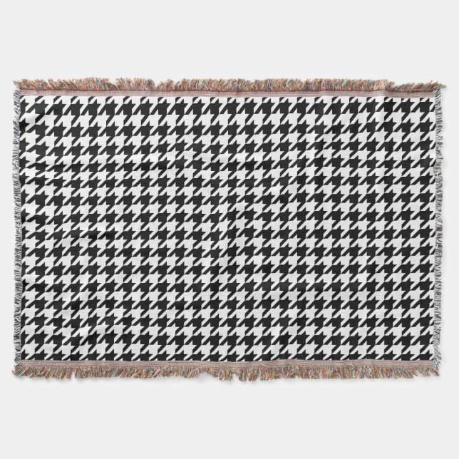 Houndstooth classic weaving pattern throw blanket (Front)