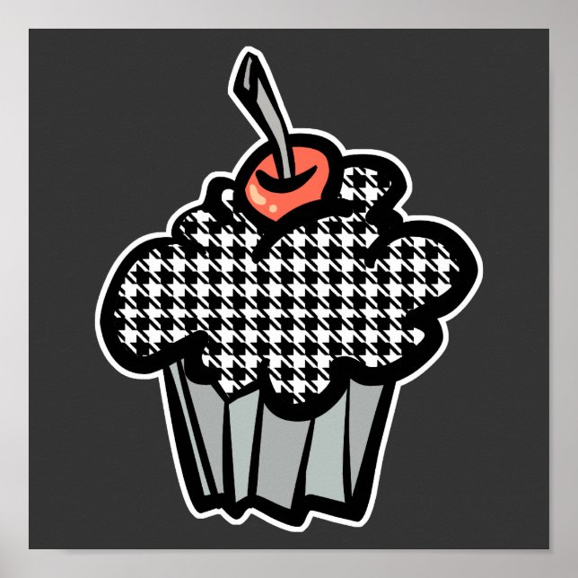 houndstooth cupcake poster (Front)