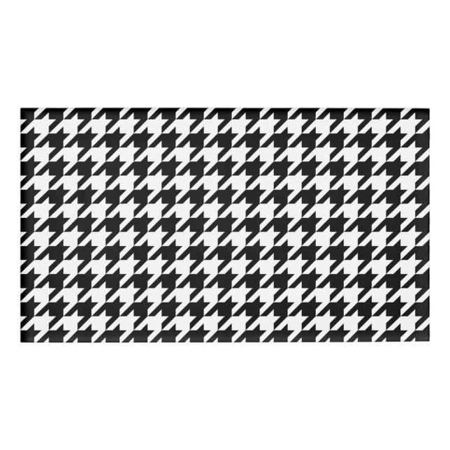 Houndstooth - Customise Background Colour Name Tag (Front)