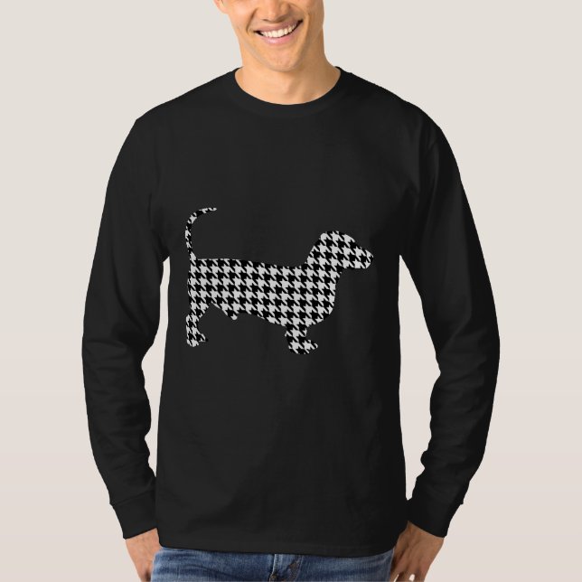 Houndstooth Dachshund Dog T-Shirt (Front)