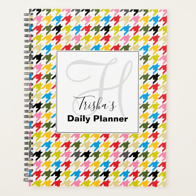 Houndstooth Daily Planner with your name - HAMbWG (Front)