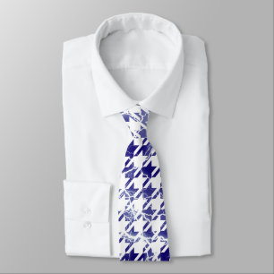 Houndstooth Electrical Lightning Sparks Pattern Tie
