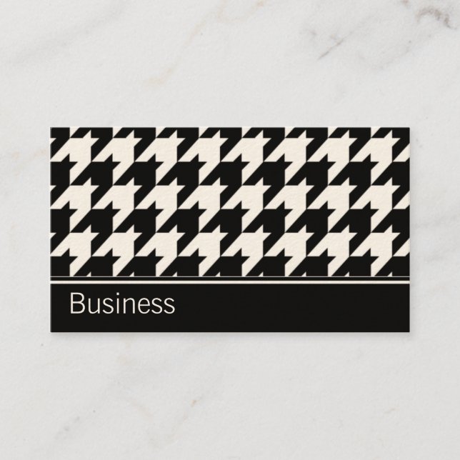 Houndstooth Elegant Retro Modern Stylish Classy Business Card (Front)