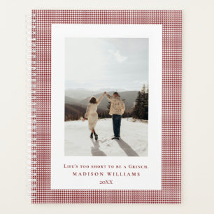 Houndstooth Falu red frame photo  Planner