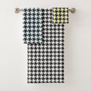 Houndstooth in Black & [custom color] Bath Towel Set