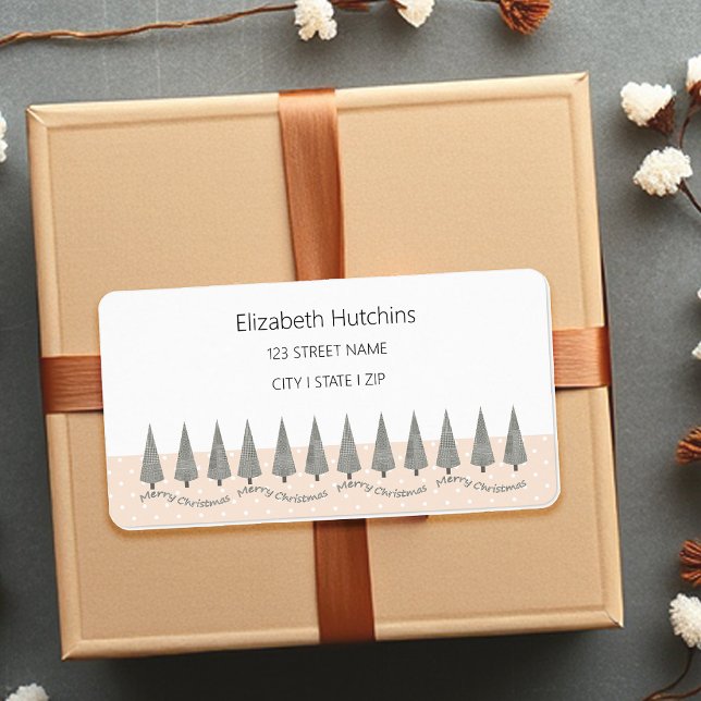 Houndstooth Merry Christmas Modern Label (Creator Uploaded)