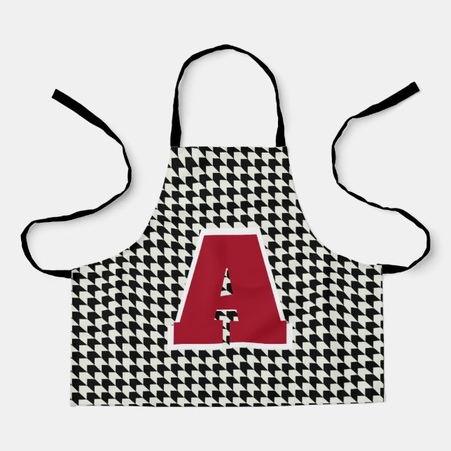 Houndstooth monogram  apron (Front)
