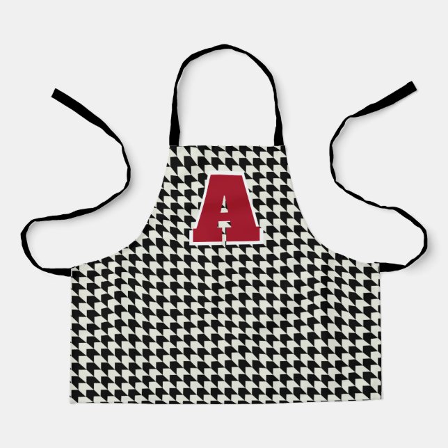 Houndstooth monogram  apron (Front)