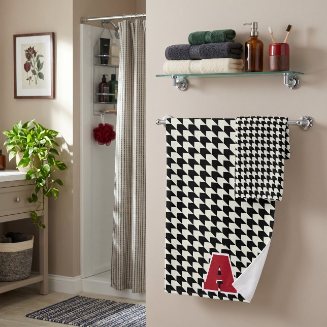 Houndstooth monogram  bath towel set (Creator Uploaded)