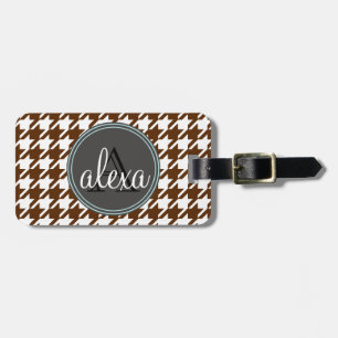 Houndstooth Monogram Luggage Tag