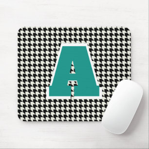 Houndstooth monogram mouse pad