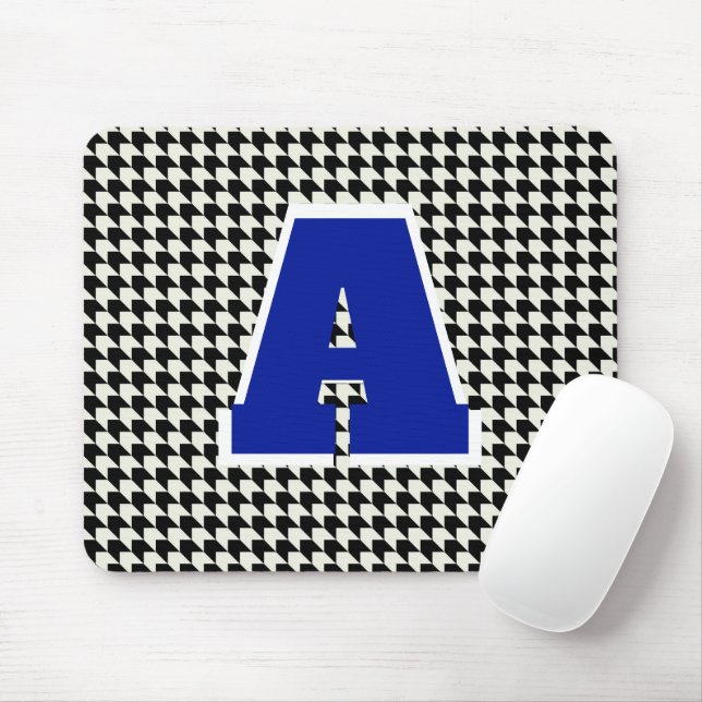 Houndstooth monogram mouse pad (With Mouse)