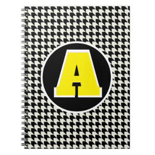 Houndstooth monogram  notebook