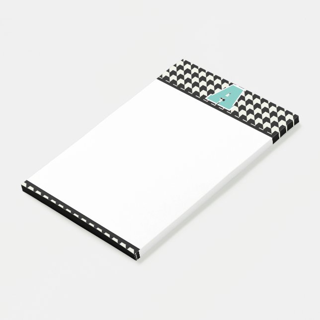 Houndstooth monogram  post-it notes (Angled)