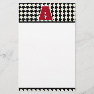 Houndstooth monogram stationery