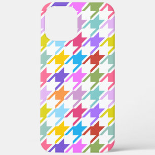 Houndstooth Multicolor+White Big Pattern iPhone 12 Pro Max Case