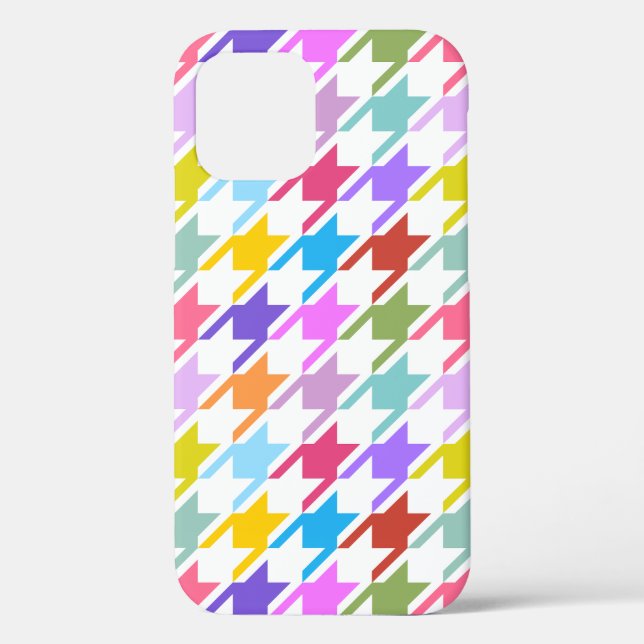 Houndstooth Multicolor+White Big Pattern Case-Mate iPhone Case (Back)